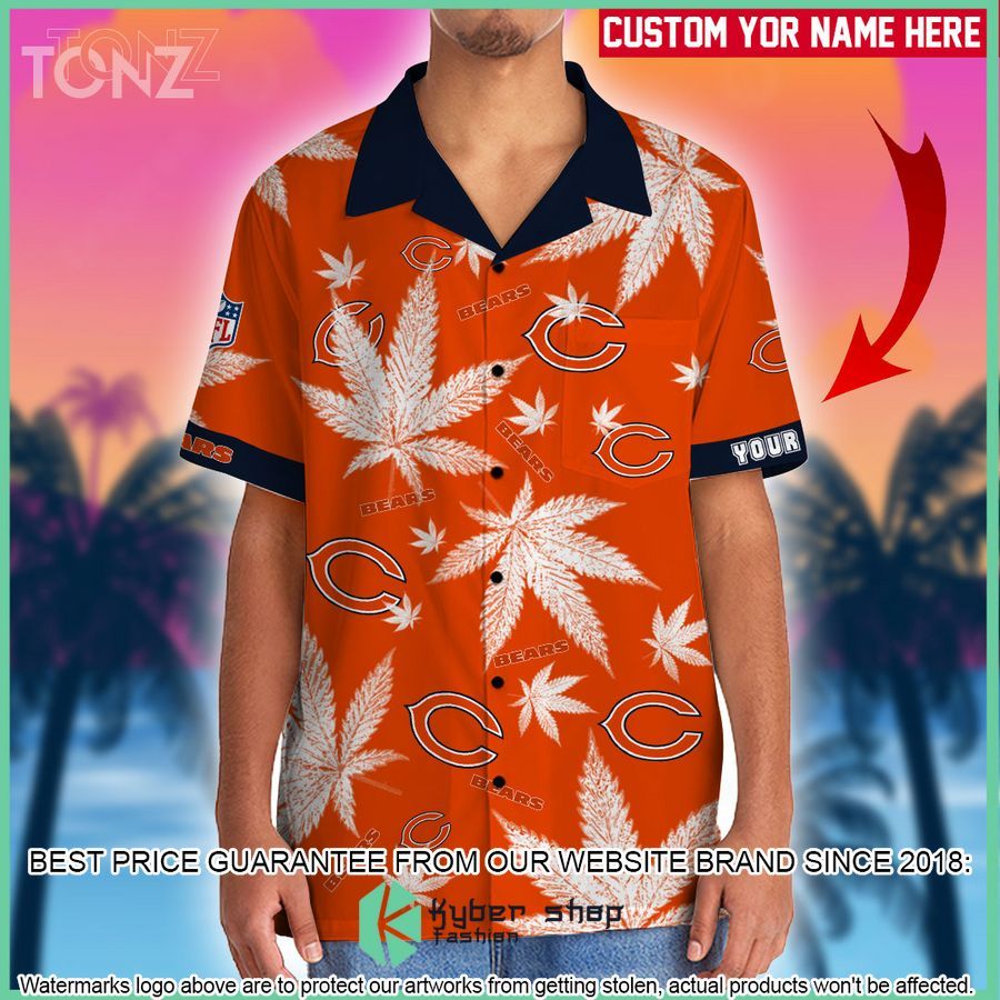 personalized nfl weed cannabis chicago bears hawaiian shirt shorts 2 887