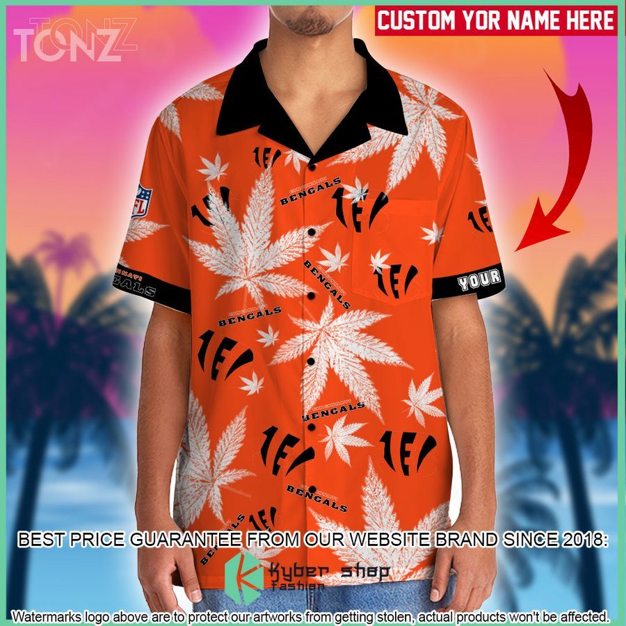 personalized nfl weed cannabis cincinnati bengals hawaiian shirt shorts 2 674