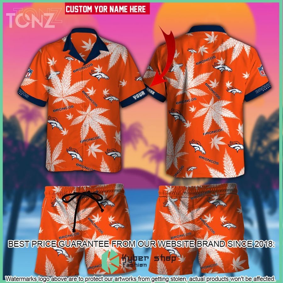 personalized nfl weed cannabis denver broncos hawaiian shirt shorts 1 316