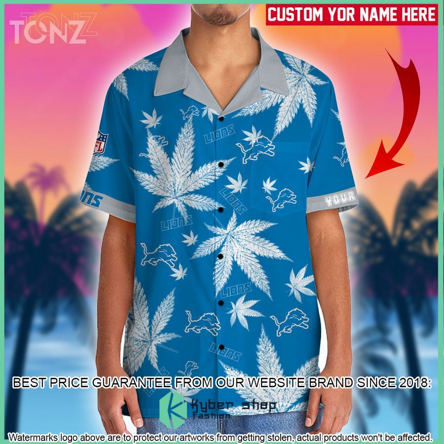 personalized nfl weed cannabis detroit lions hawaiian shirt shorts 2 184