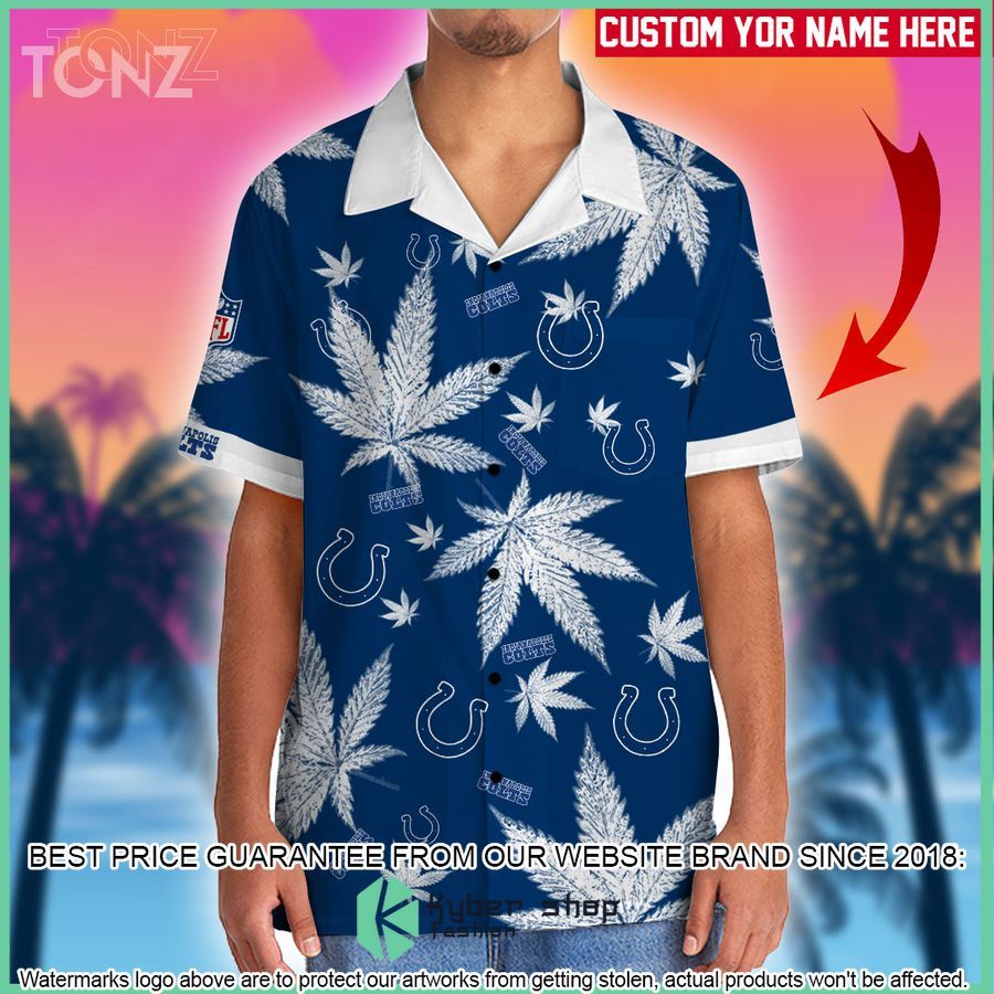 personalized nfl weed cannabis indianapolis colts hawaiian shirt shorts 2 790