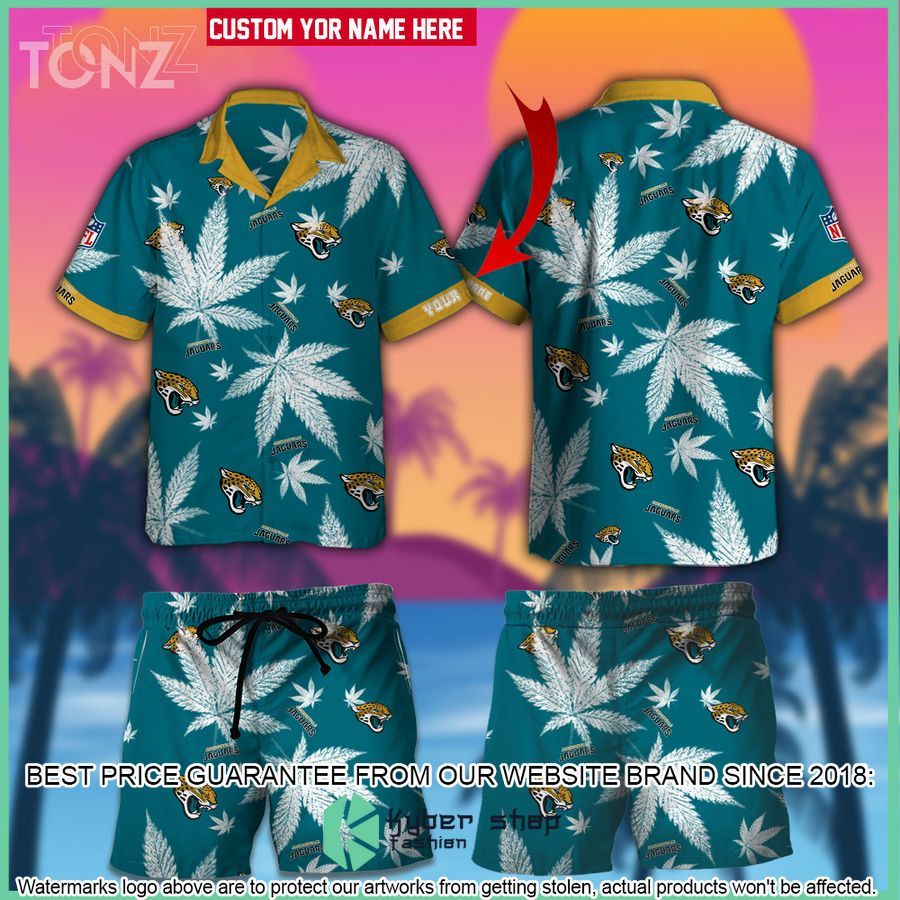personalized nfl weed cannabis jacksonville jaguars hawaiian shirt shorts 1 112