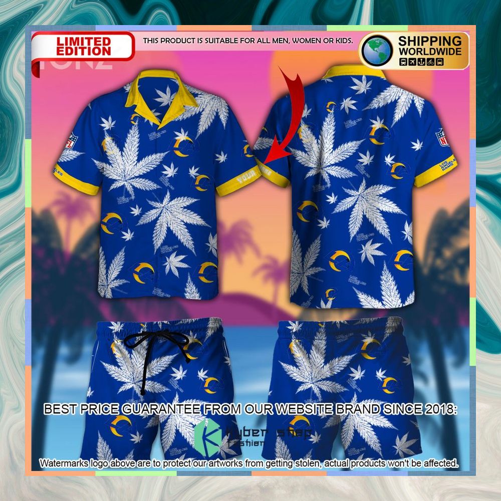 Personalized NFL Weed Cannabis Los Angeles Rams Hawaiian Shirt, Shorts 3 personalized nfl weed cannabis los angeles rams hawaiian shirt shorts 1 426