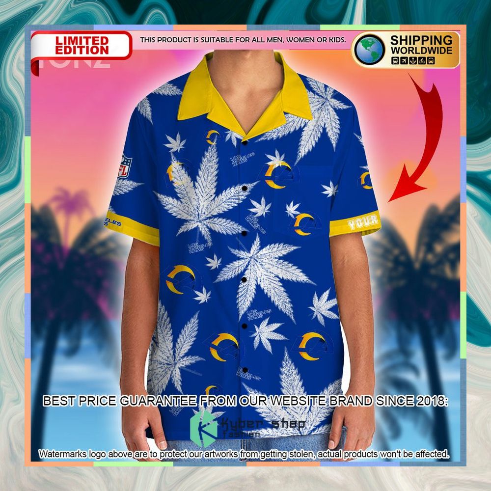 Personalized NFL Weed Cannabis Los Angeles Rams Hawaiian Shirt, Shorts 4 personalized nfl weed cannabis los angeles rams hawaiian shirt shorts 2 520