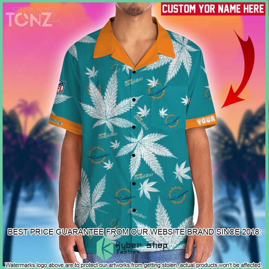 personalized nfl weed cannabis miami dolphins hawaiian shirt shorts 2 950