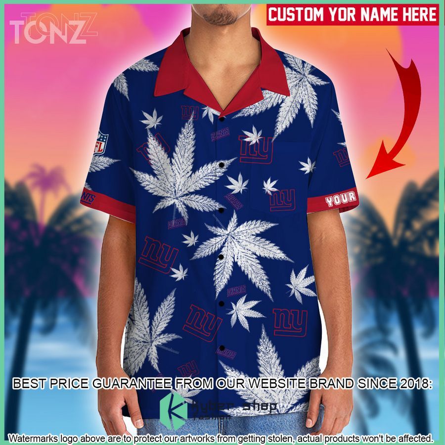personalized nfl weed cannabis new york giants hawaiian shirt shorts 2 589