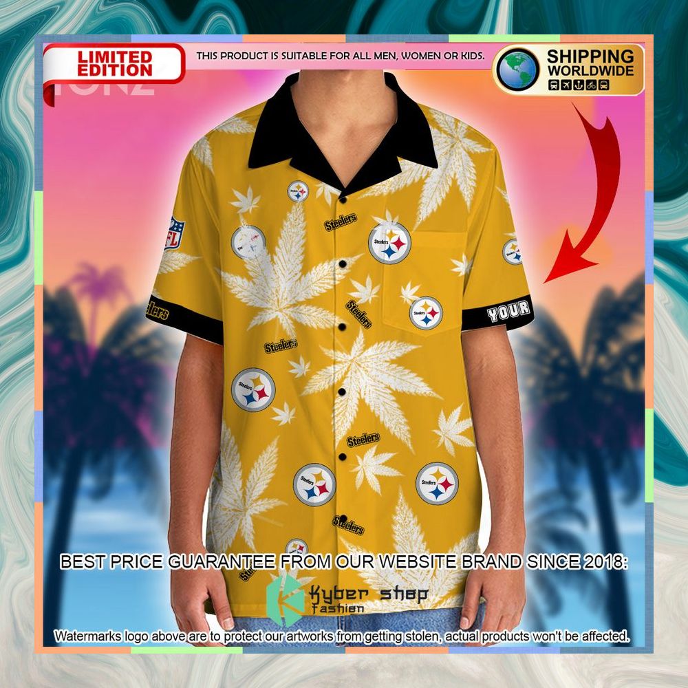 Personalized NFL Weed Cannabis Pittsburgh Steelers Hawaiian Shirt, Shorts 4 personalized nfl weed cannabis pittsburgh steelers hawaiian shirt shorts 2 365