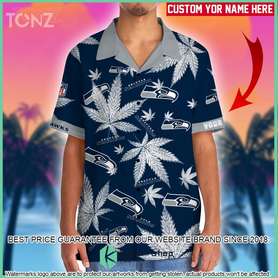 personalized nfl weed cannabis seattle seahawks hawaiian shirt shorts 2 785