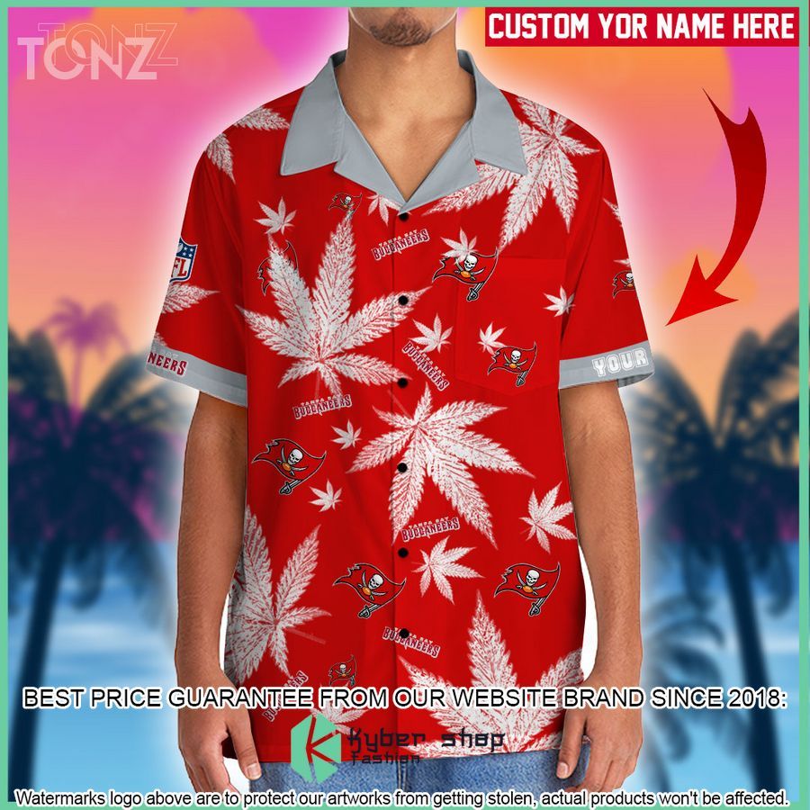 personalized nfl weed cannabis tampa bay buccaneers hawaiian shirt shorts 2 700
