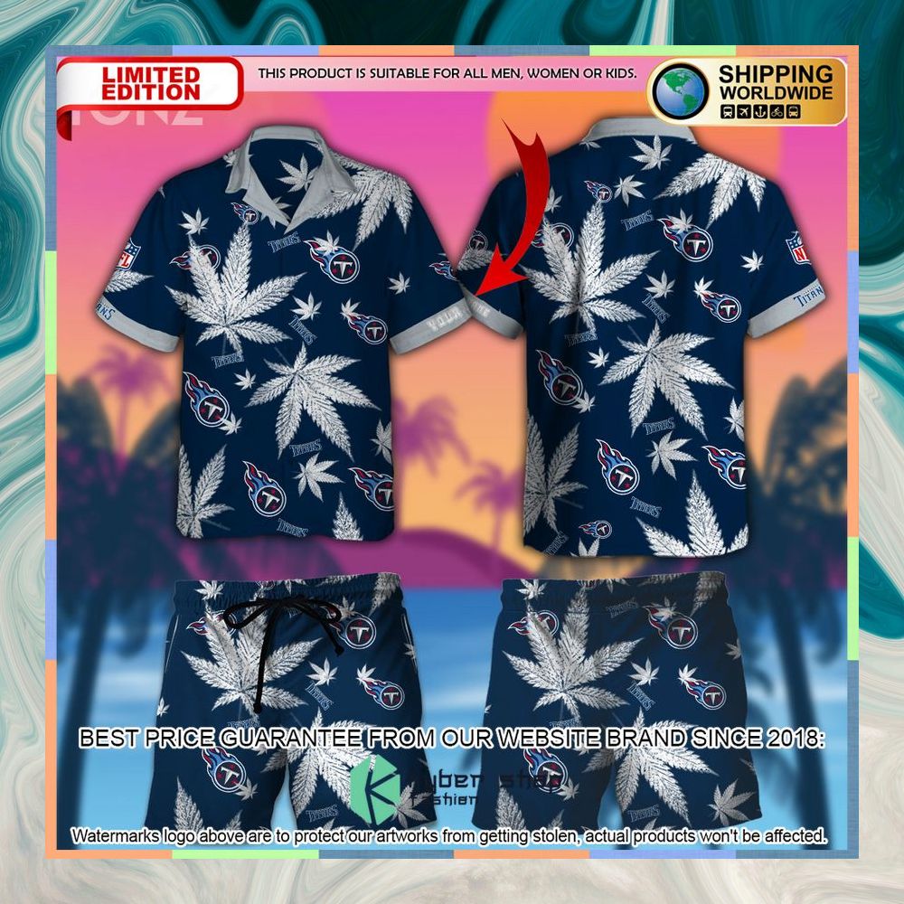Personalized NFL Weed Cannabis Tennessee Titans Hawaiian Shirt, Shorts 3 personalized nfl weed cannabis tennessee titans hawaiian shirt shorts 1 533