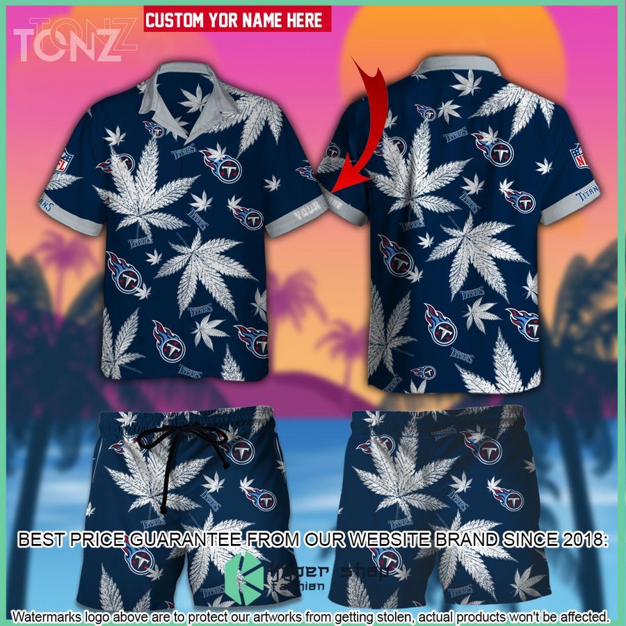 personalized nfl weed cannabis tennessee titans hawaiian shirt shorts 1 76