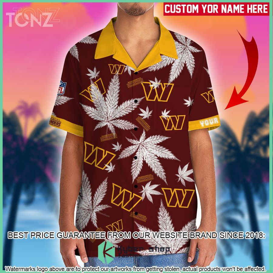 personalized nfl weed cannabis washington commanders hawaiian shirt shorts 2 122