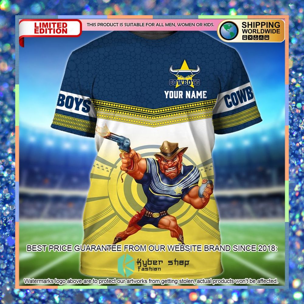 personalized north queensland cowboys nrl 3d t shirt 1 325