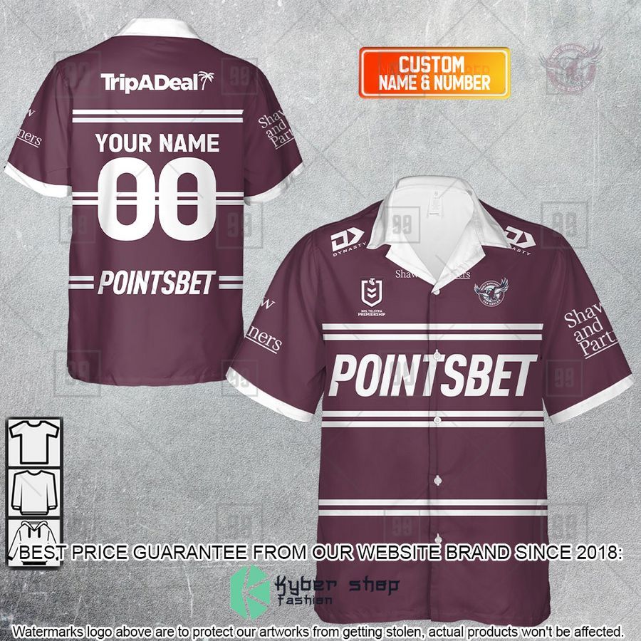 Personalized NRL Manly Warringah Sea Eagles Jerseys Hawaiian Shirt