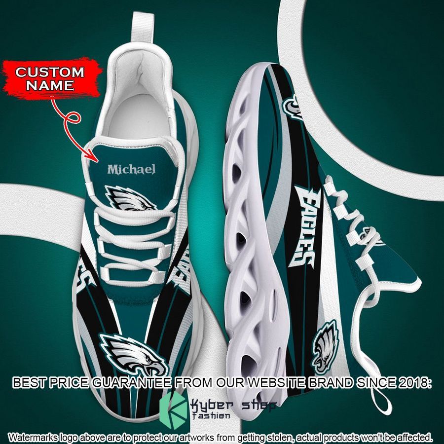 Personalized PhiLadelphia Eagles logo Super Bowl LVII 2023 Max Soul Shoes