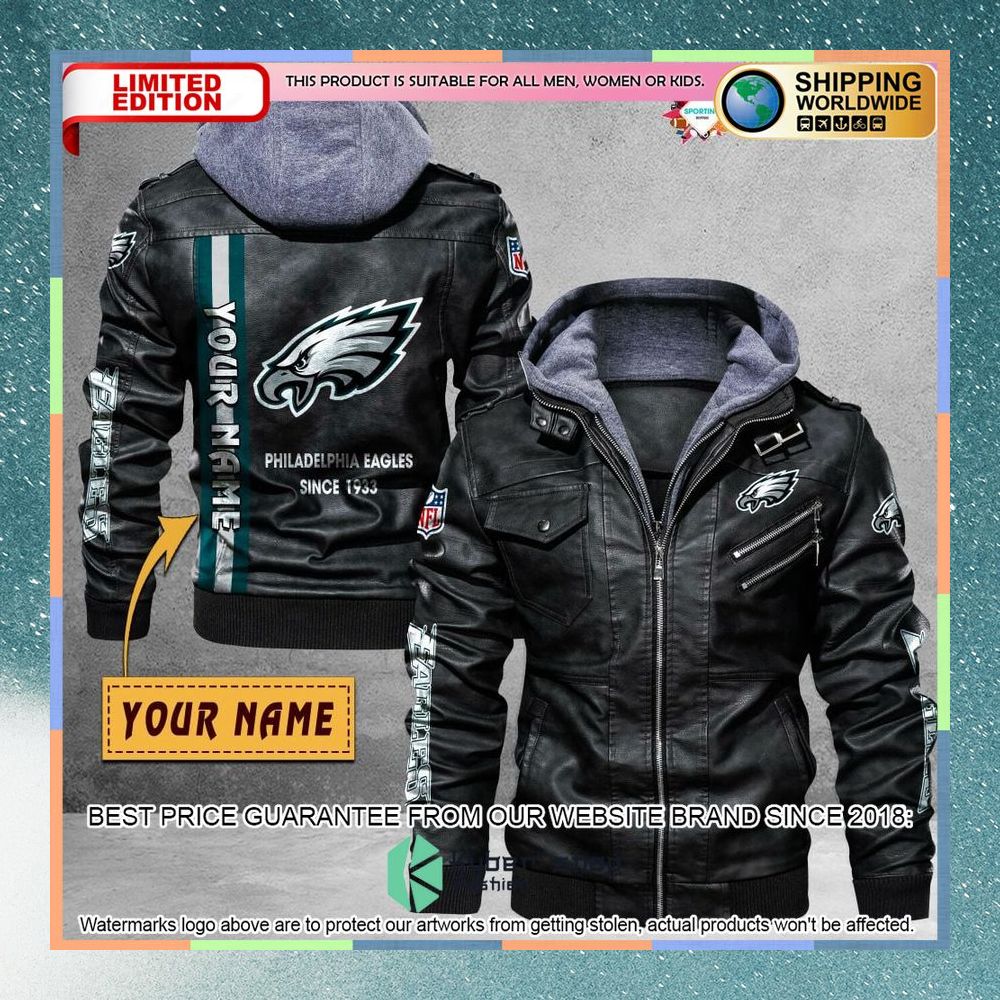 Personalized Philadelphia Eagles Since 1933 Leather Jacket 3 Personalized Philadelphia Eagles Since 1933 Leather Jacket word2