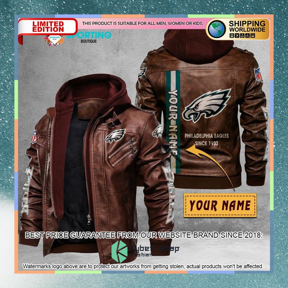 Personalized Philadelphia Eagles Since 1933 Leather Jacket 4 Personalized Philadelphia Eagles Since 1933 Leather Jacket word2
