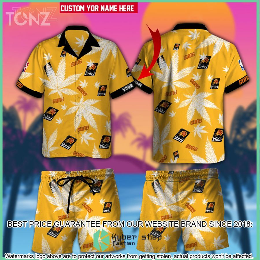 personalized phoenix suns nba weed cannabis hawaiian shirt short 1 520