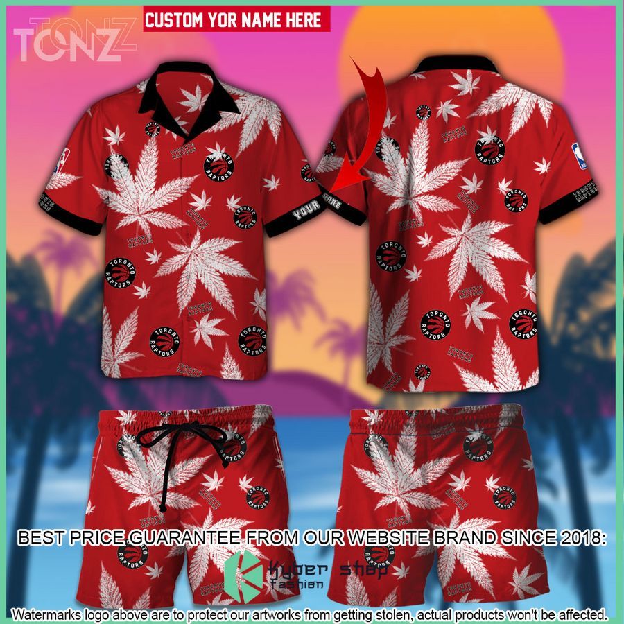 personalized toronto raptors nba weed cannabis hawaiian shirt short 1 795