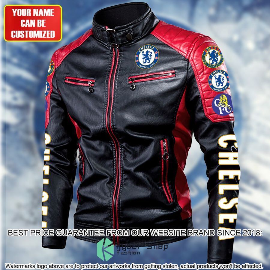 Personaziled Chelsea FC red Color Motor Block Leather Jacket 3 personaziled chelsea fc red color motor block leather jacket 3 353