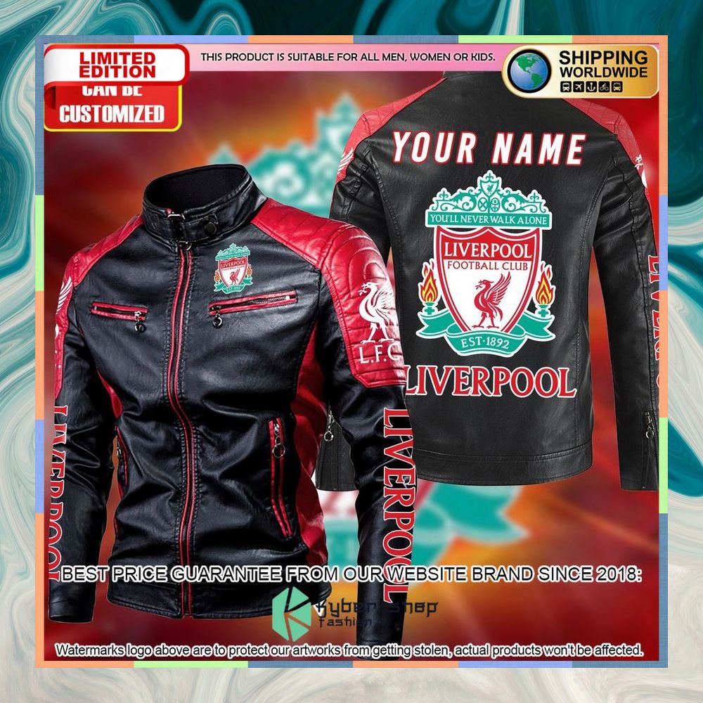 Personaziled Liverpool FC logo red Color Motor Block Leather Jacket 5 personaziled liverpool fc logo red color motor block leather jacket 1 190