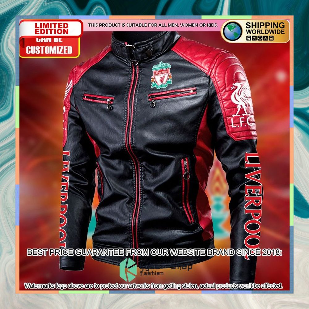 Personaziled Liverpool FC logo red Color Motor Block Leather Jacket 7 personaziled liverpool fc logo red color motor block leather jacket 3 238