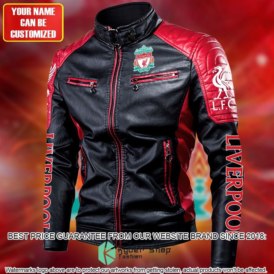 Personaziled Liverpool FC logo red Color Motor Block Leather Jacket 3 personaziled liverpool fc logo red color motor block leather jacket 3 458