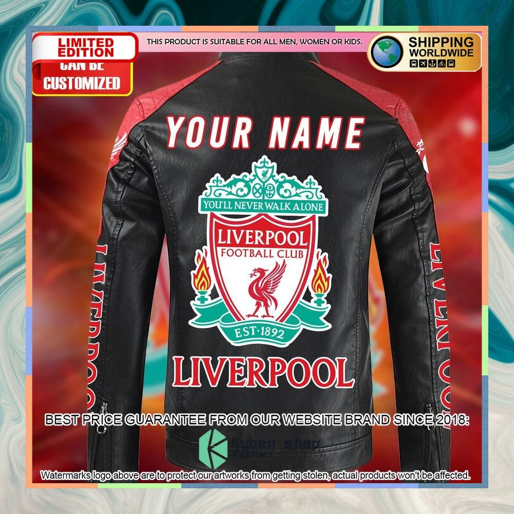 Personaziled Liverpool FC logo red Color Motor Block Leather Jacket 8 personaziled liverpool fc logo red color motor block leather jacket 4 548