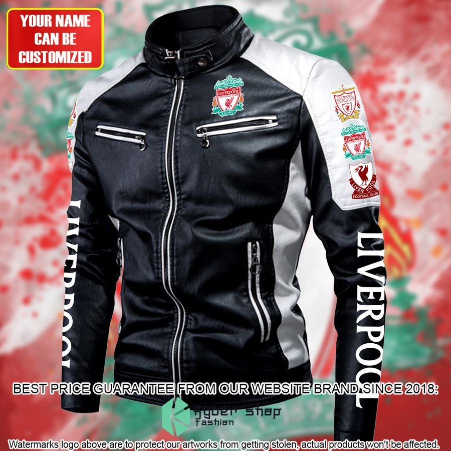 Personaziled Liverpool FC white Color Motor Block Leather Jacket 3 personaziled liverpool fc white color motor block leather jacket 3 320