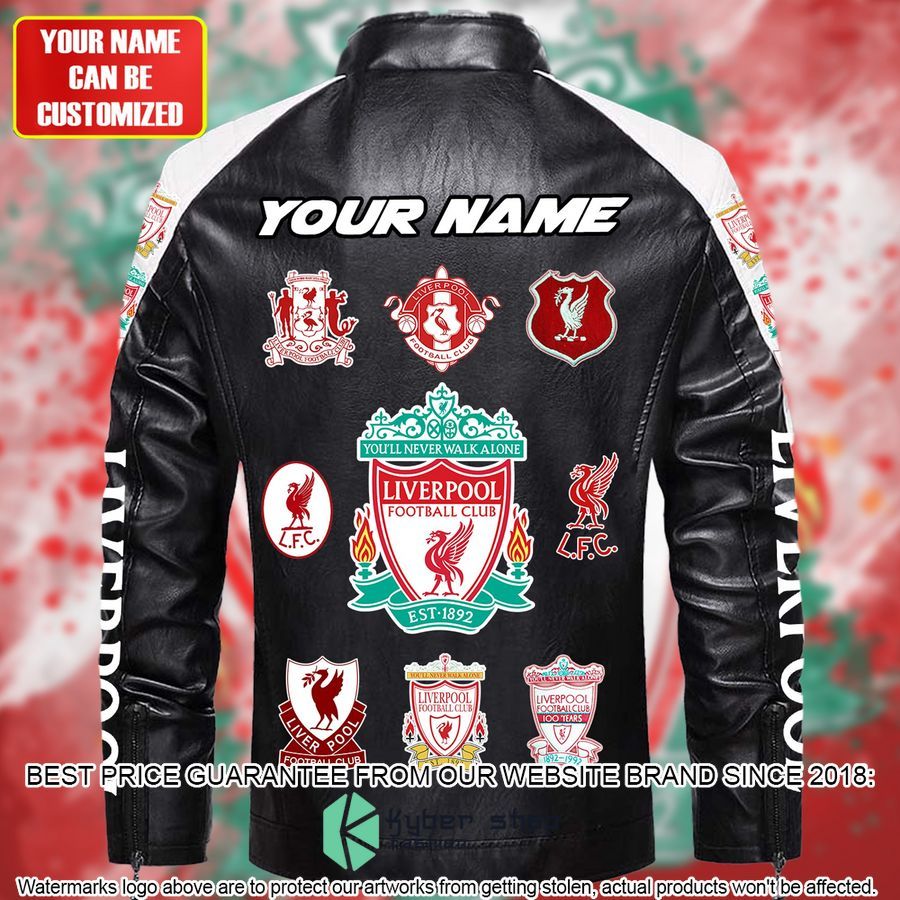 Personaziled Liverpool FC white Color Motor Block Leather Jacket 4 personaziled liverpool fc white color motor block leather jacket 4 201