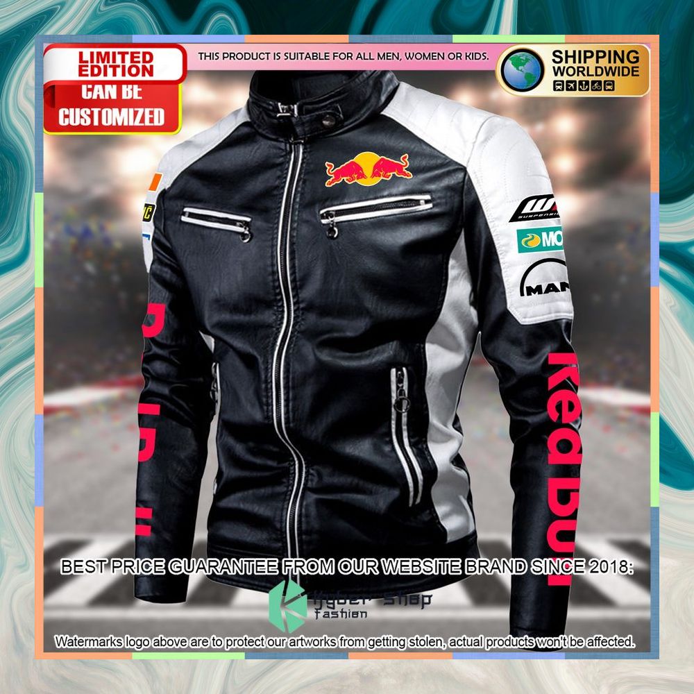 Personaziled Red Bull KTM White Hand Color Motor Block Leather Jacket 7 personaziled red bull ktm white hand color motor block leather jacket 3 726
