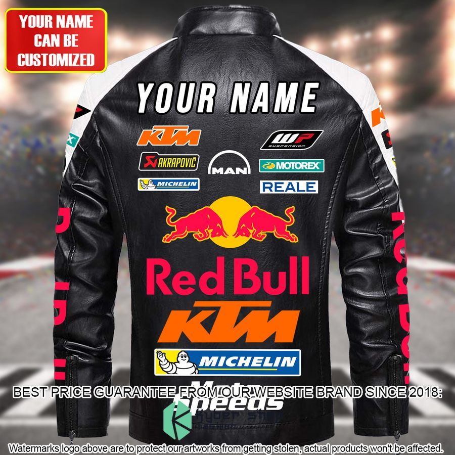 Personaziled Red Bull KTM White Hand Color Motor Block Leather Jacket 4 personaziled red bull ktm white hand color motor block leather jacket 4 982