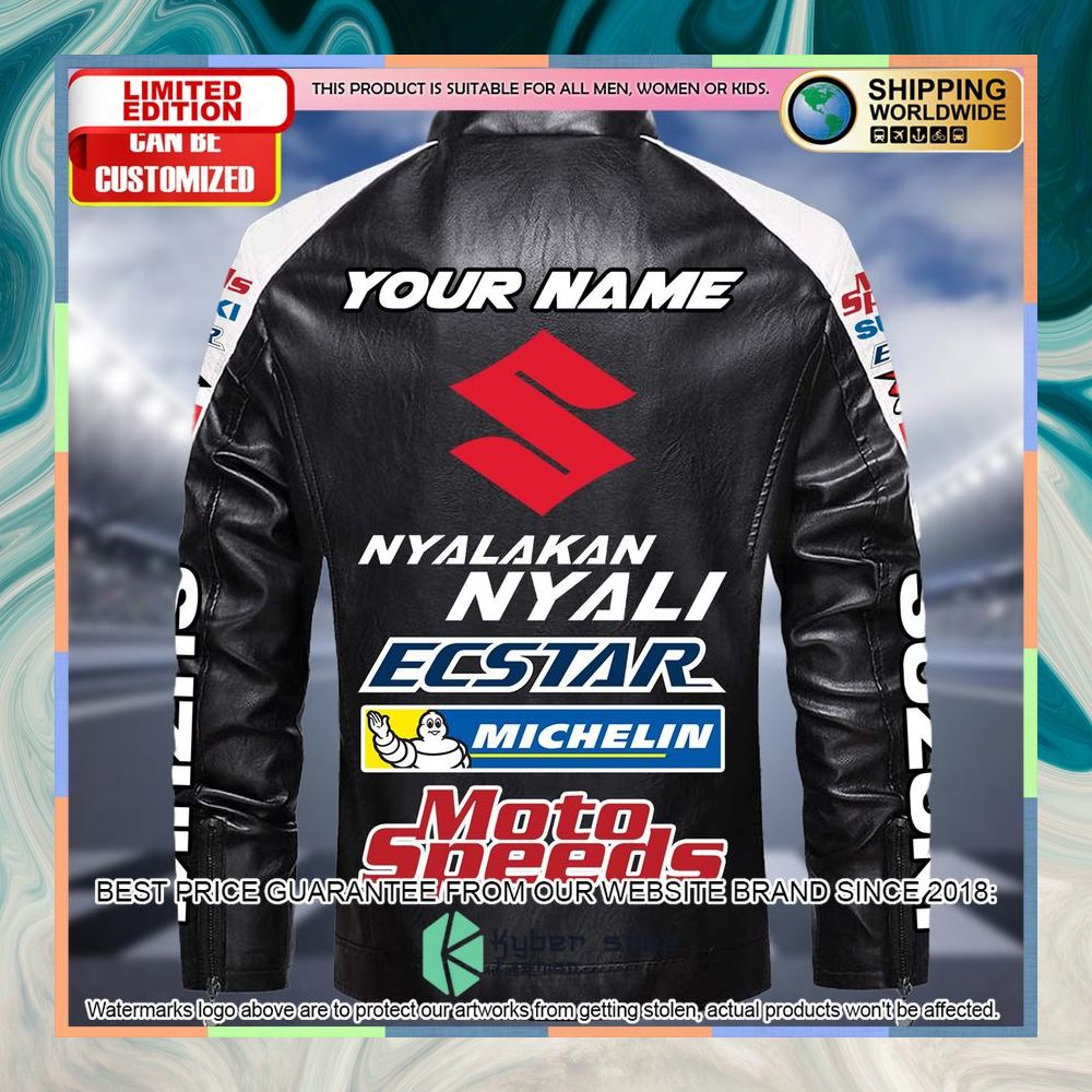 Personaziled Suzuki Nyalakan Nyali white Color Motor Block Leather Jacket 8 personaziled suzuki nyalakan nyali white color motor block leather jacket 4 377