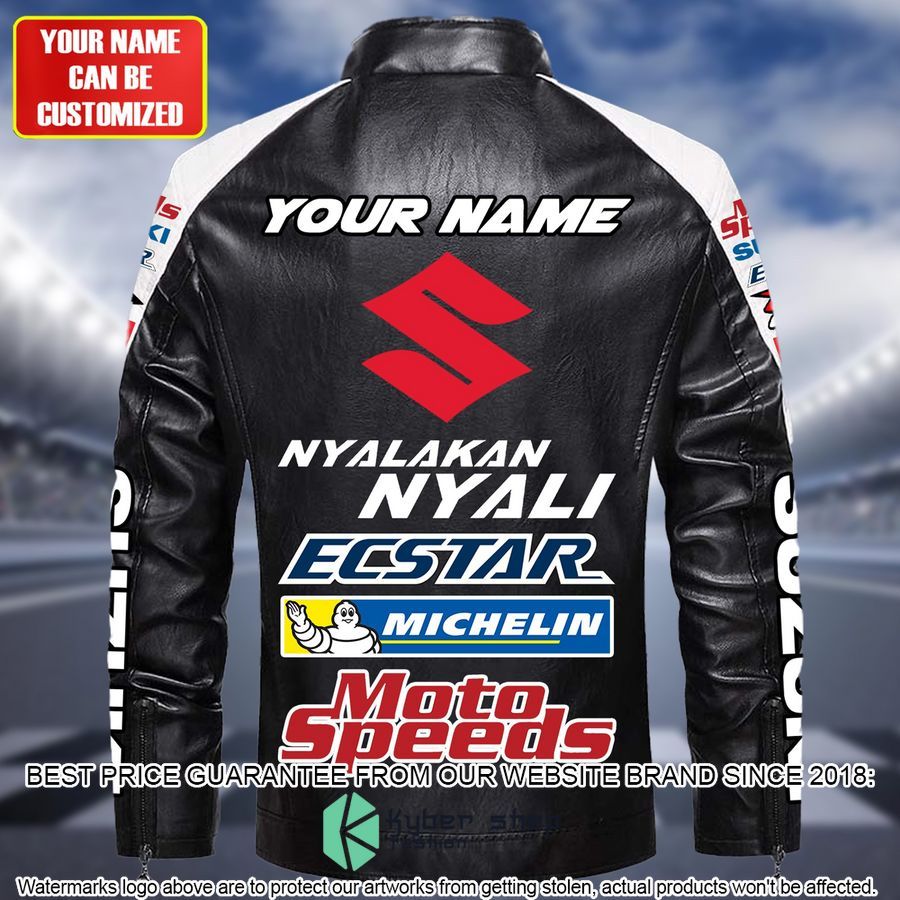 Personaziled Suzuki Nyalakan Nyali white Color Motor Block Leather Jacket 4 personaziled suzuki nyalakan nyali white color motor block leather jacket 4 491
