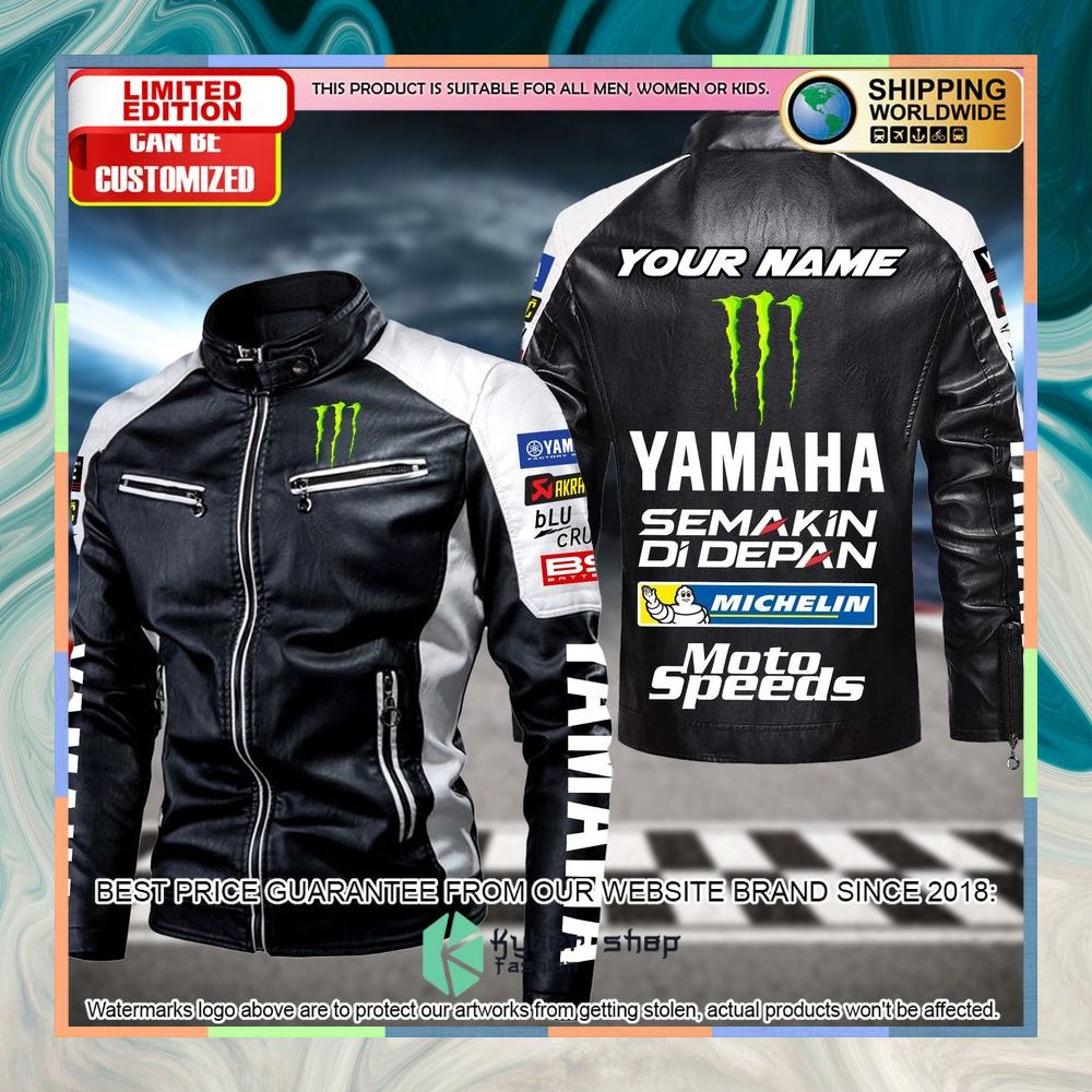 Personaziled Yamaha Moto Speeds white Color Motor Block Leather Jacket 5 personaziled yamaha moto speeds white color motor block leather jacket 1 22