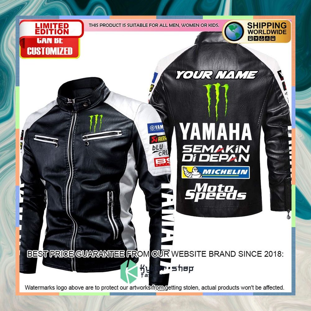 Personaziled Yamaha Moto Speeds white Color Motor Block Leather Jacket 6 personaziled yamaha moto speeds white color motor block leather jacket 2 738