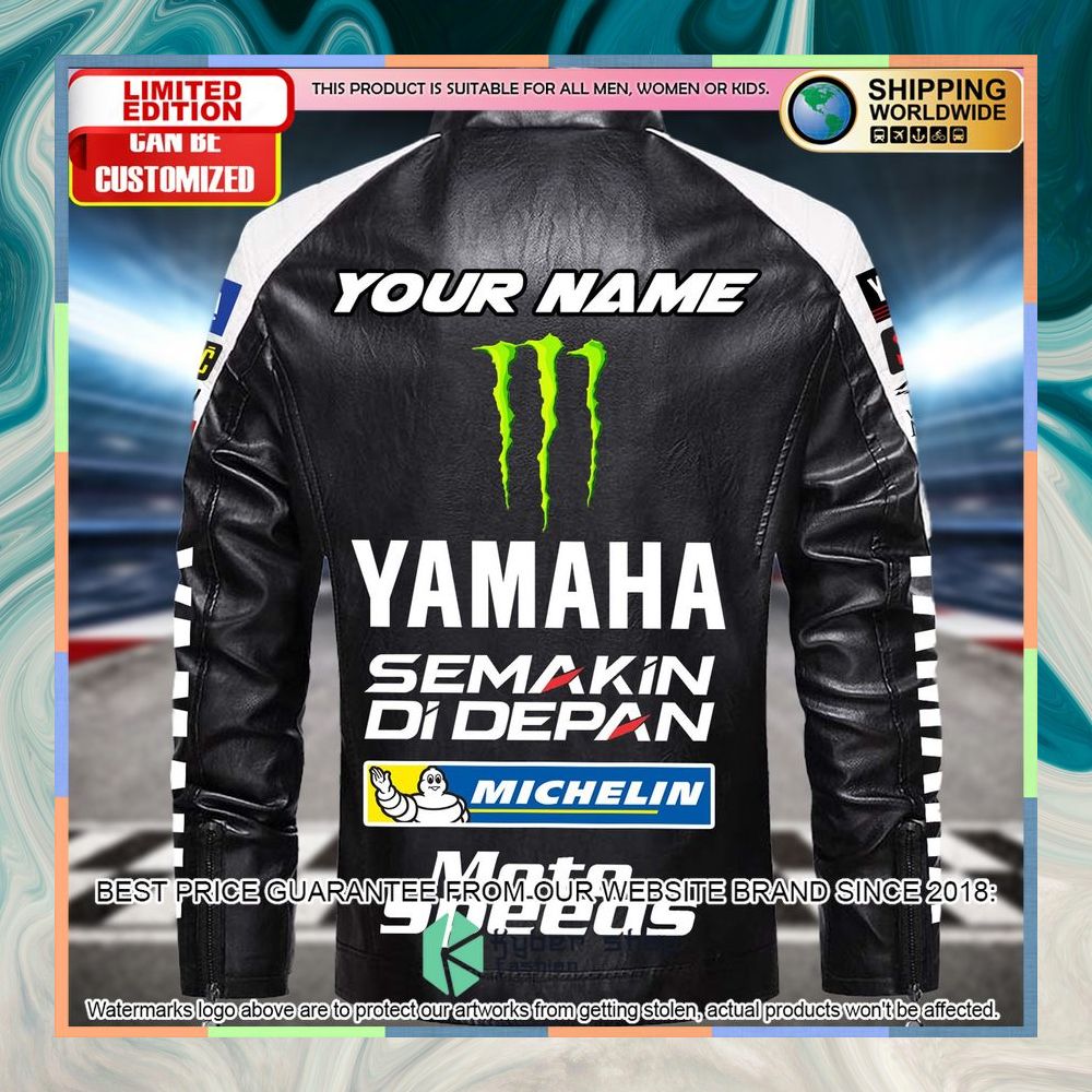 Personaziled Yamaha Moto Speeds white Color Motor Block Leather Jacket 7 personaziled yamaha moto speeds white color motor block leather jacket 3 699