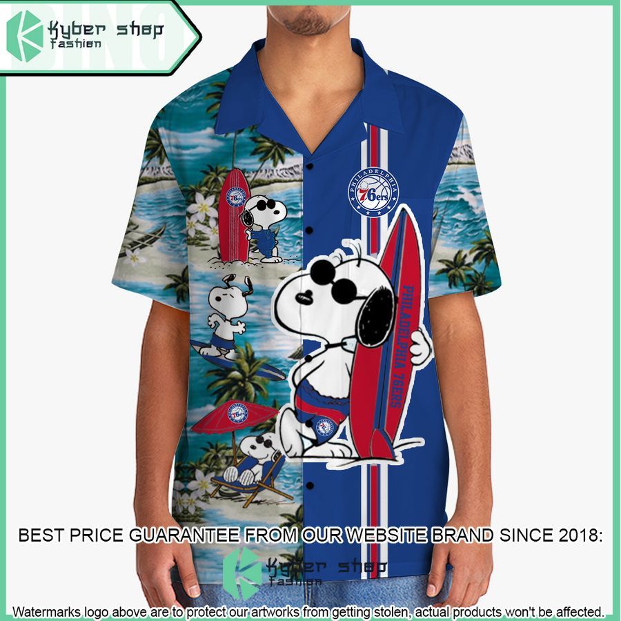 philadelphia 76ers snoopy hawaiian shirt short 2 711