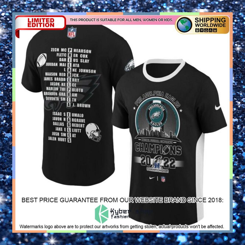 Philadelphia Eagles 2022 championship black Football Jersey 4 Philadelphia Eagles 2022 championship black Football Jersey word1