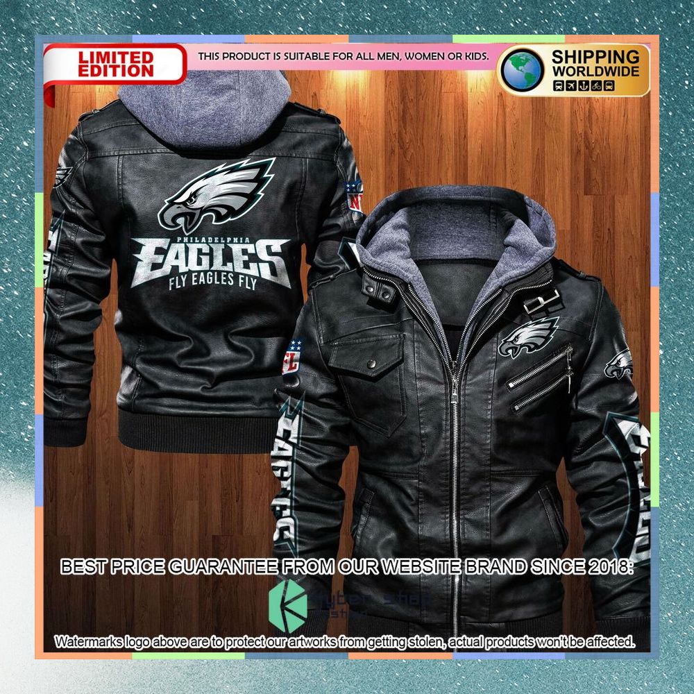 Philadelphia Eagles Fly Eagles Fly Leather Jacket 3 Philadelphia Eagles Fly Eagles Fly Leather Jacket word2