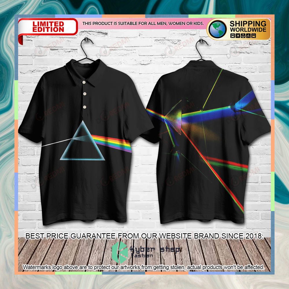Pink Floyd Band Prism Album Polo Shirt 3 pink floyd band prism album polo shirt 1 530