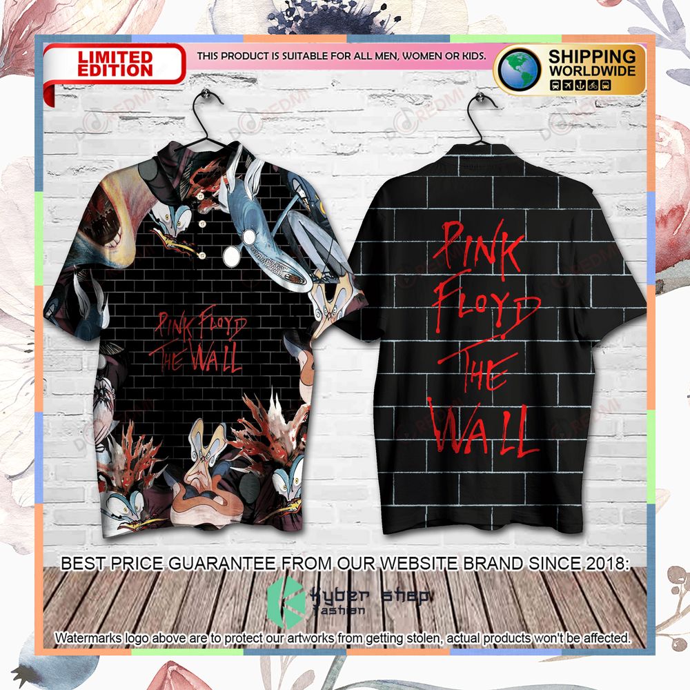 pink floyd band the wall black polo shirt 1 74