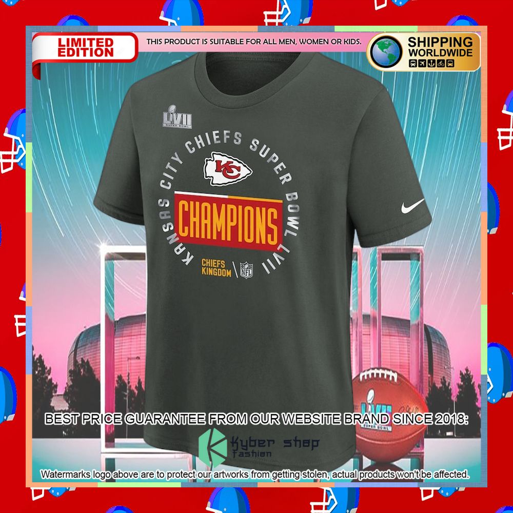Preschool Kansas City Chiefs Anthracite Super Bowl LVII Champions Trophy T-Shirt 5 Preschool Kansas City Chiefs Anthracite Super Bowl LVII Champions Trophy T-Shirt word3