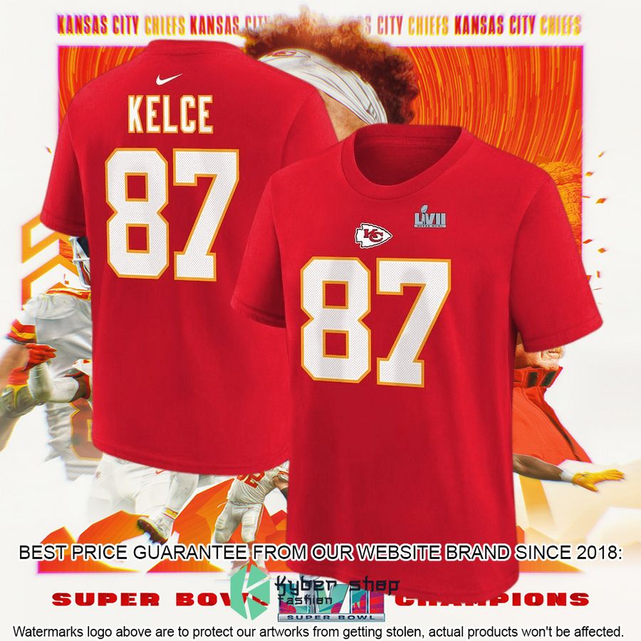 Preschool Kansas City Chiefs Travis Kelce Nike Red Super Bowl LVII T-Shirt 4 Preschool Kansas City Chiefs Travis Kelce Nike Red Super Bowl LVII T-Shirt word3