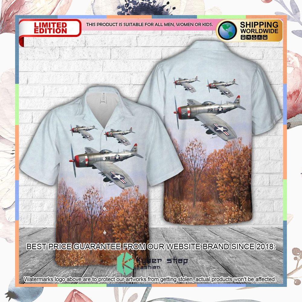 Puerto Rico Air National Guard P-47D Hawaiian Shirt 3 Puerto Rico Air National Guard P-47D Hawaiian Shirt word1