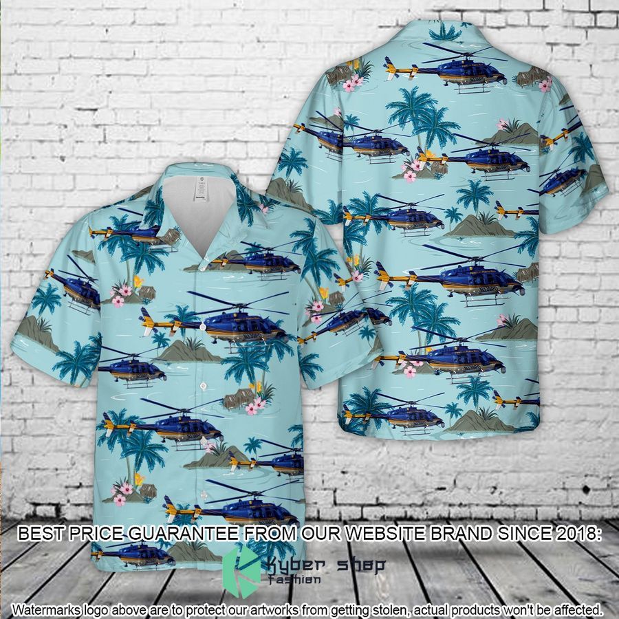 Puerto Rico Police Bell 407 Hawaiian Shirt word1
