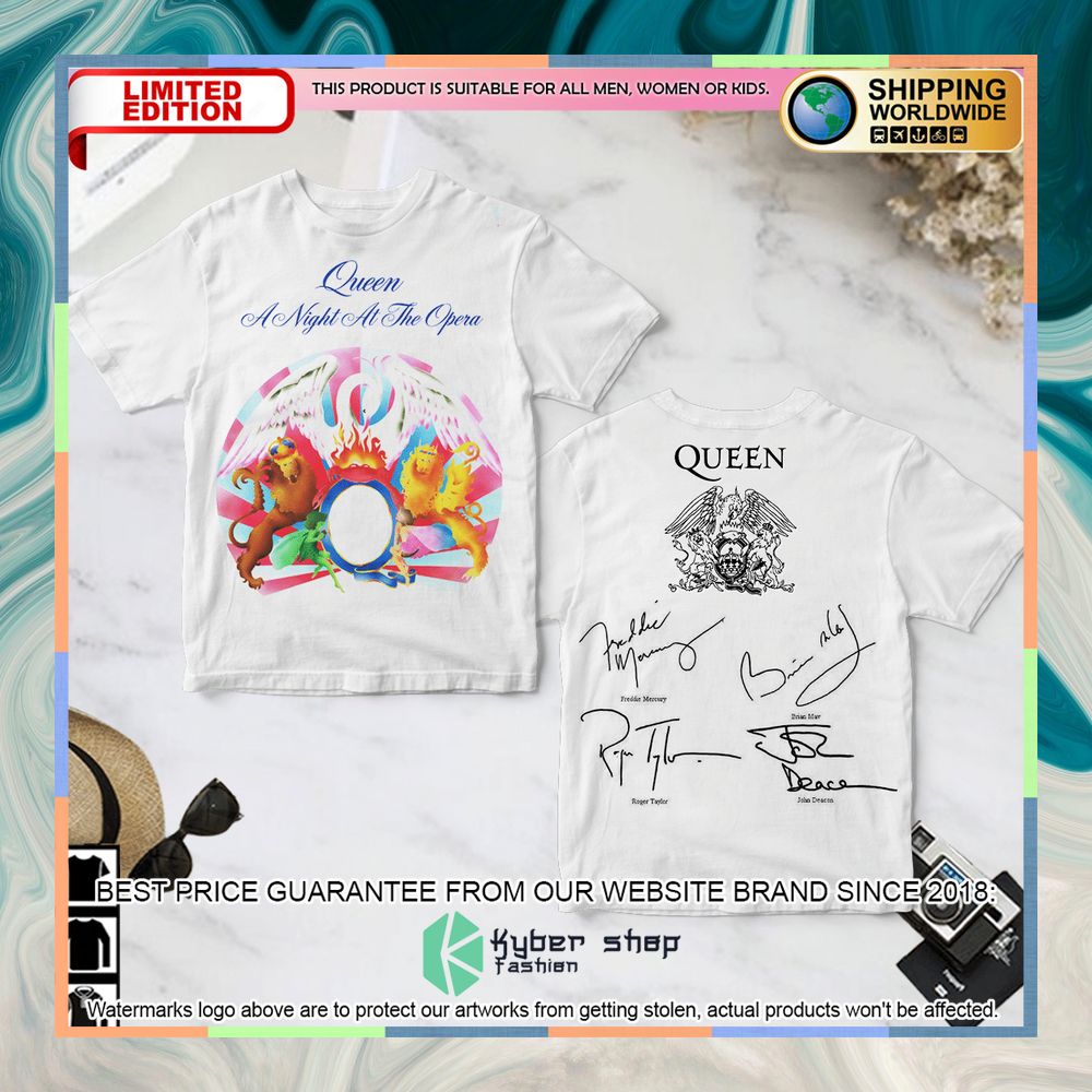 Queen Band A Night At The Opera Album T Shirt 3 queen band a night at the opera album t shirt 1 263