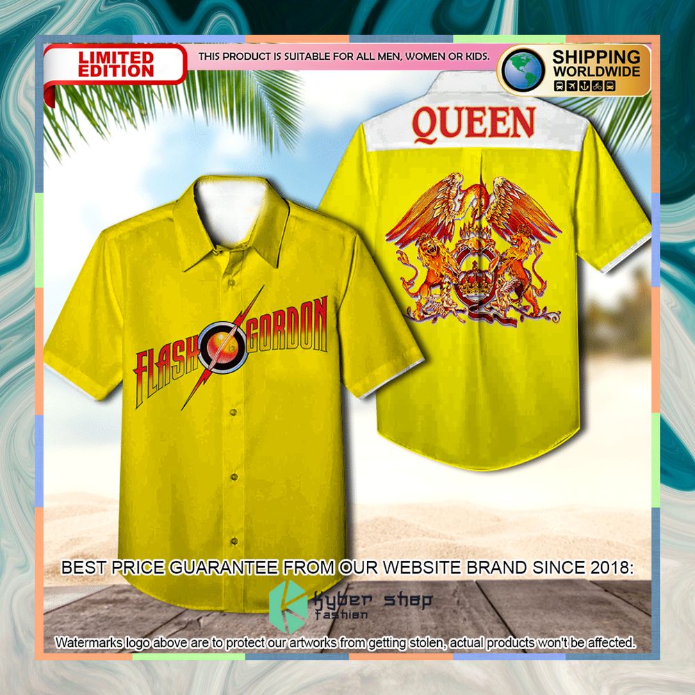 Queen Band Flash Gordon Album Hawaiian Shirt 3 queen band flash gordon album hawaiian shirt 1 675
