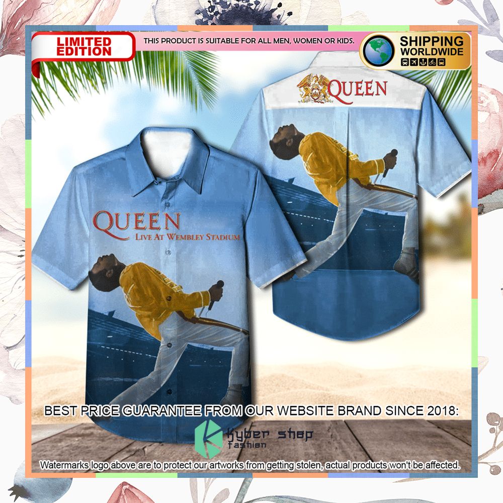 queen band live at wembley stadium hawaiian shirt 1 682