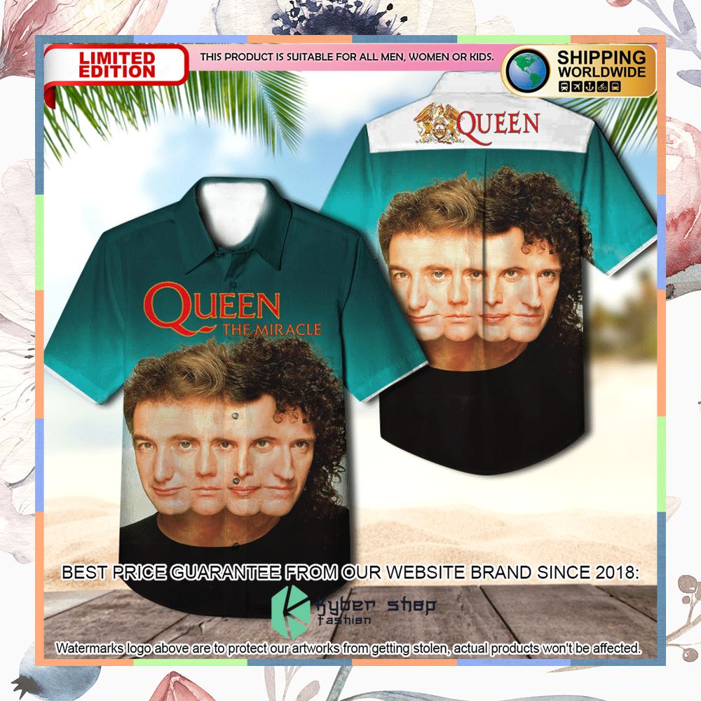 queen band the miracle album hawaiian shirt 1 16